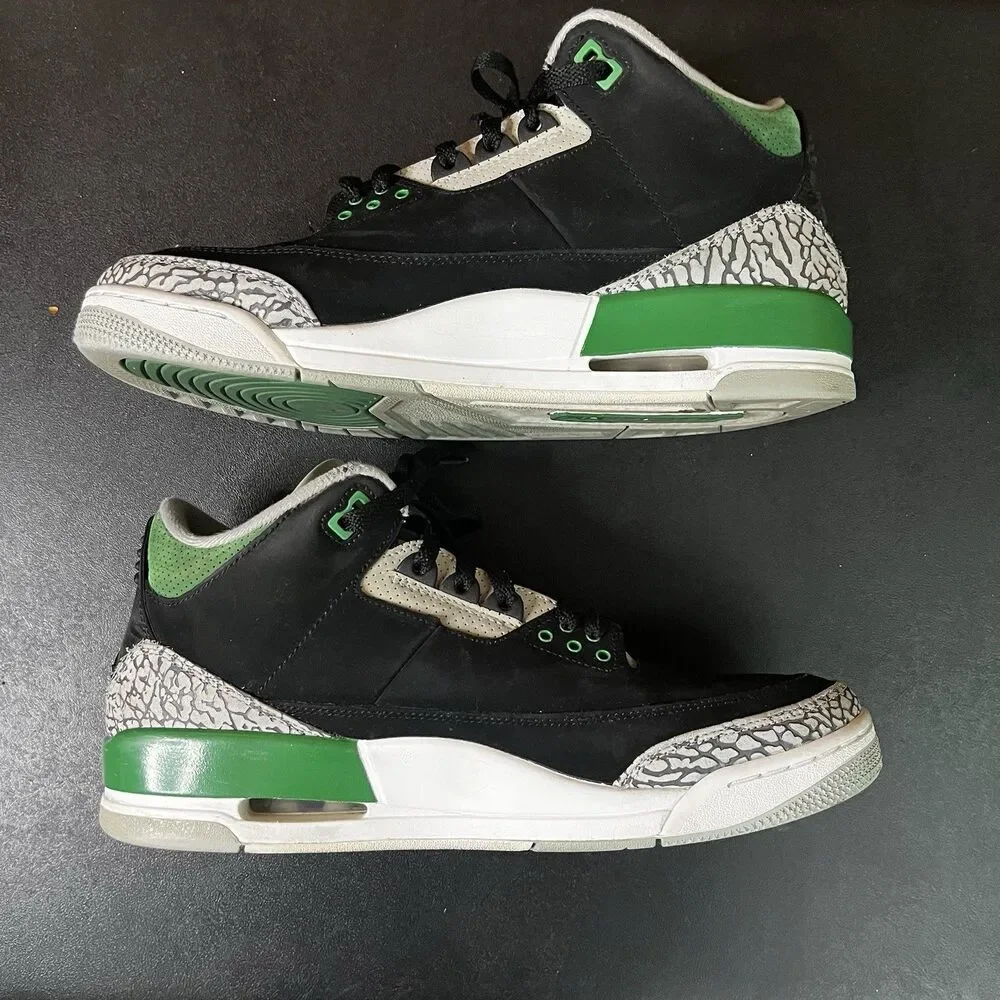 Air Jordan 3 Retro Pine Green/Black Size 11 Men CT8532-030 NO BOX USED
